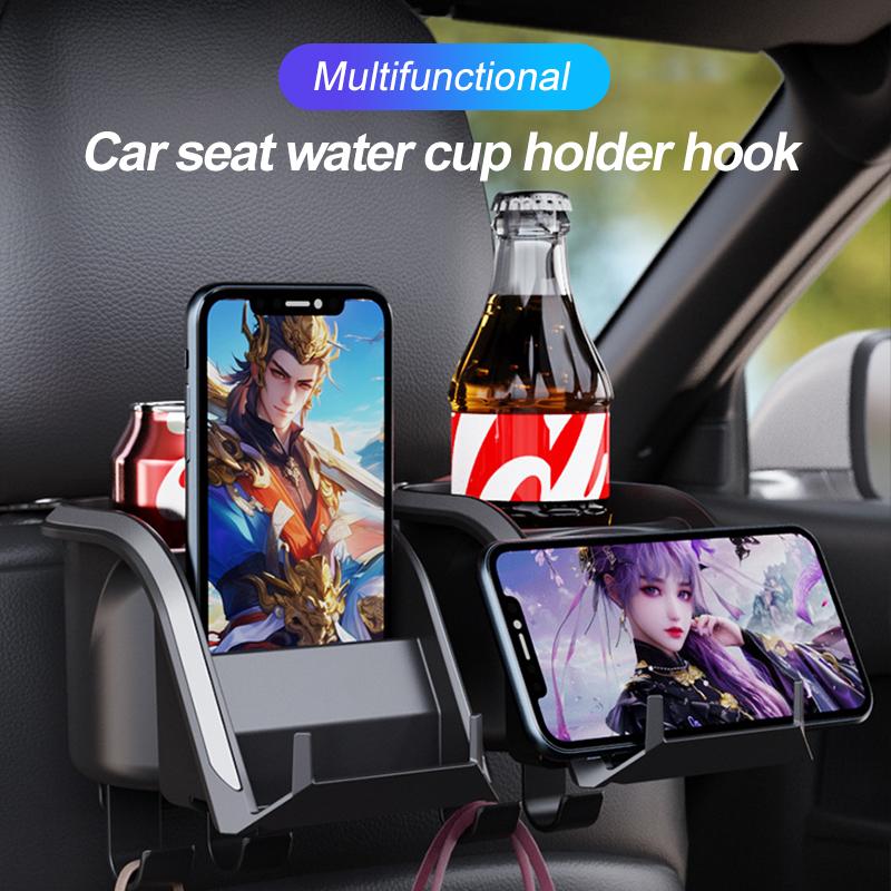 SEAMETAL Car Seat Headrest Cup Holder Hook Auto Seat Back Hanging Hook Phone Holder Multi-functional Drink Holder Storage Hanger