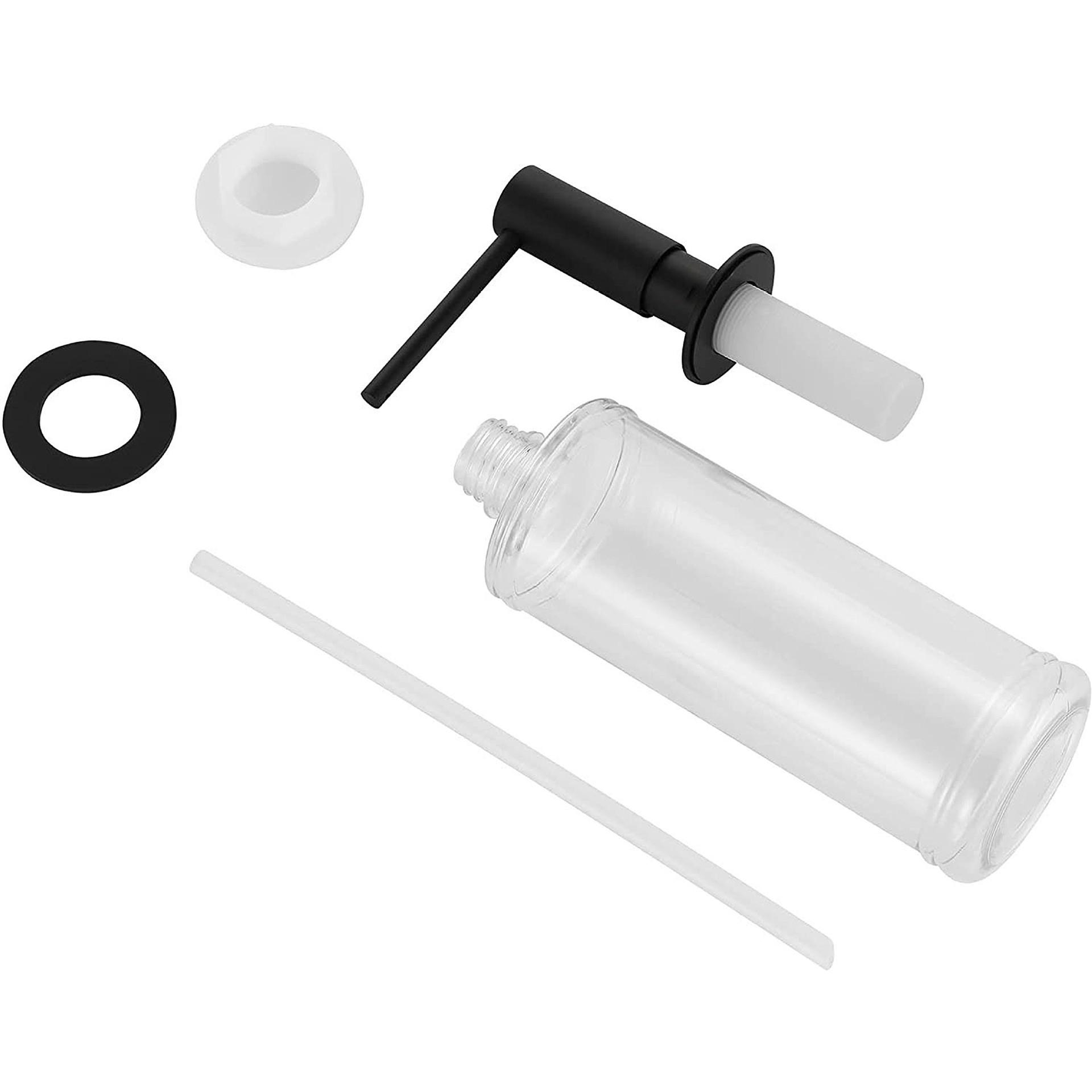 Matte Black Kitchen Sink Soap Dispenser - 500ml with Brass Pump Head
