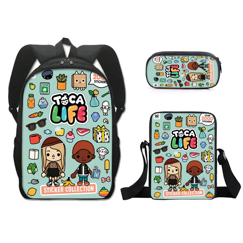 Iconic Distinctive Cool The Midnight Gospel 3D Pattern 3pcs/Set pupil Schoolbags Outing Laptop Daily Pack Sling Carrier Pen Case