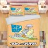 Tom and Jerry Anime Home Bedroom Comforte Nordic Polyester Material Suitable for Children and Adults 3-piece Set