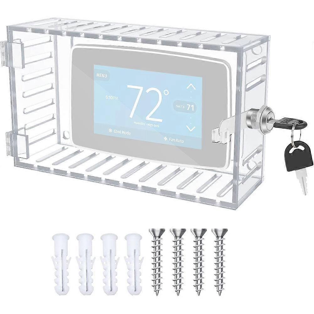 Wall Mounted Thermostat Lock Box Thermostat Clear Guard With Key