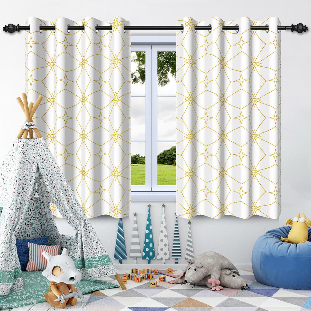 2Pcs Minimalist Elegant Blackout Curtains Home Bedroom Living Room Darkening Thermal Insulated Noise Reducing Window Drapes