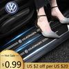For VOLKSWAGEN VW 5pcs Car Door Sill Protector Stickers For Volkswagen Golf Tiguan Jetta Transporter Passat T5 Polo Touran Sciro