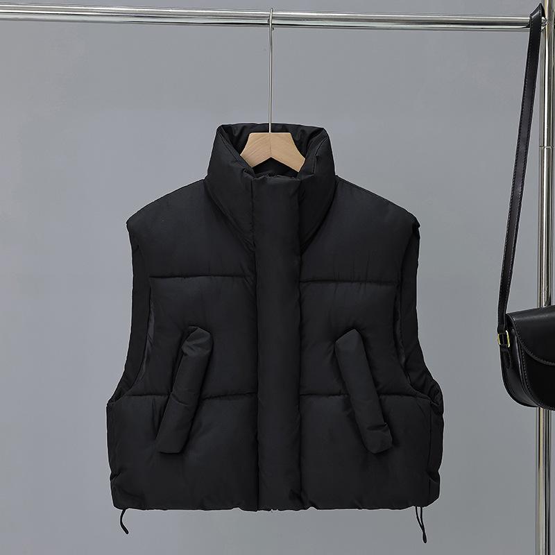 Short stand-up collar cotton vest women's loose fashion cotton vest autumn and winter new down cotton versatile vest