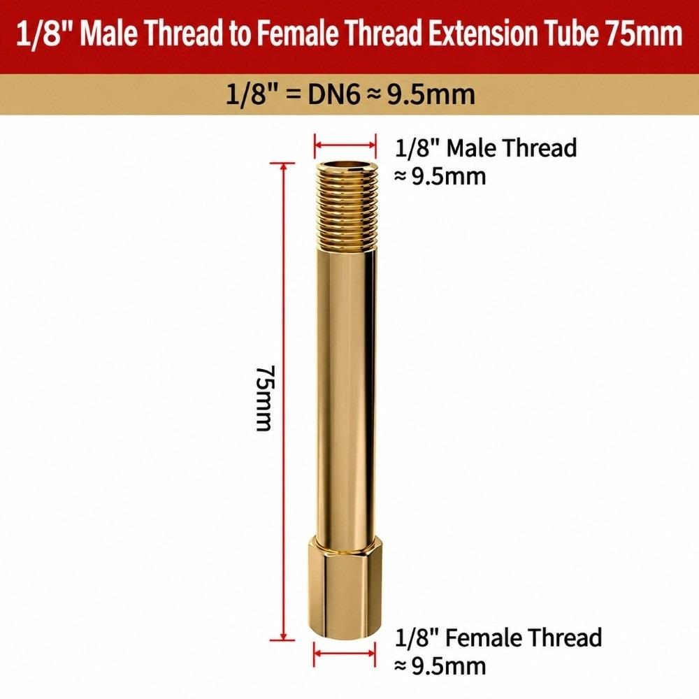 1/8" 1/4" Messing Verlängerungsnippel 50mm-200mm Außengewinde Innengewinde Fitting Für Wasserleitungen