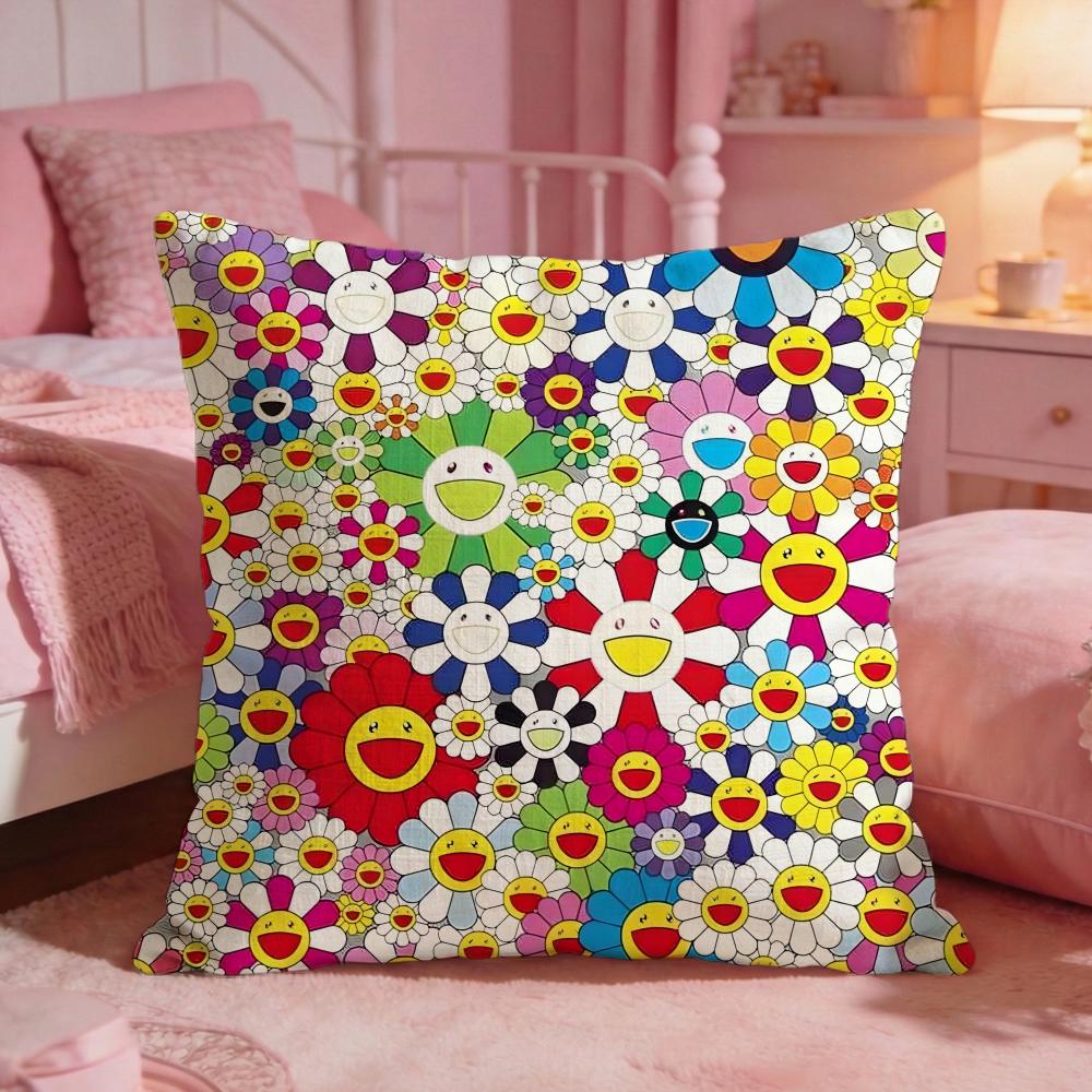 Band T-Takashi Murakami Cushion Cover Premium Comfort Reversible Pillow Cove -Two In One Design For Any Room & Car Interior