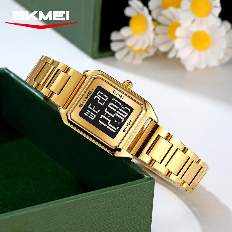 Skmei SKMEI Golden Digital Watch Men Women Watches Luxury Gold Wrist Watches Stainless Steel Female Male Clock Relogio Masculino 2493