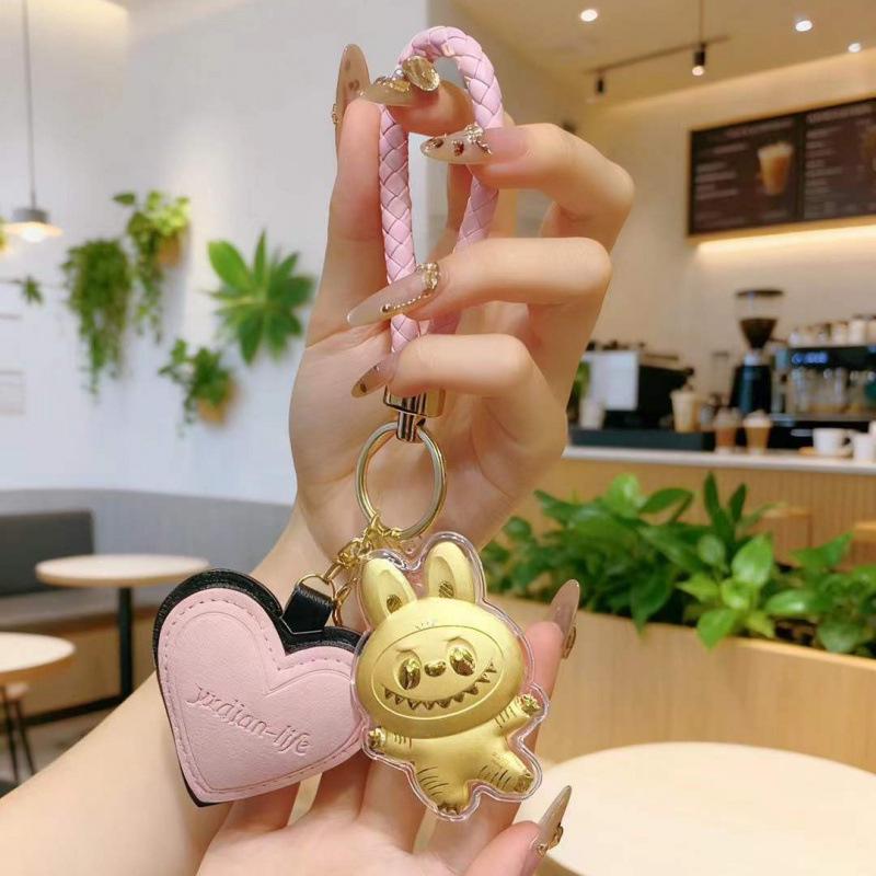 999 Gold Labubu Cartoon Keychain & Phone Pendant - Small Gift