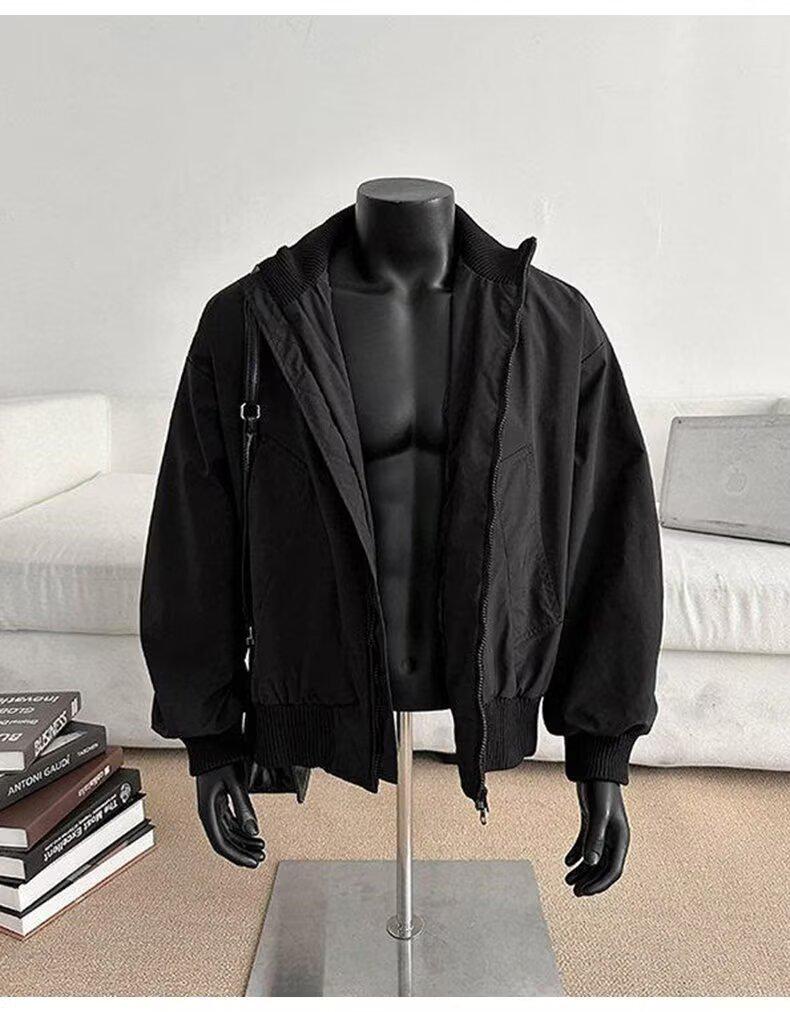 Men's American Retro Cotton Baseball Jacket - Trendy Oversized Windproof Casual Workwear