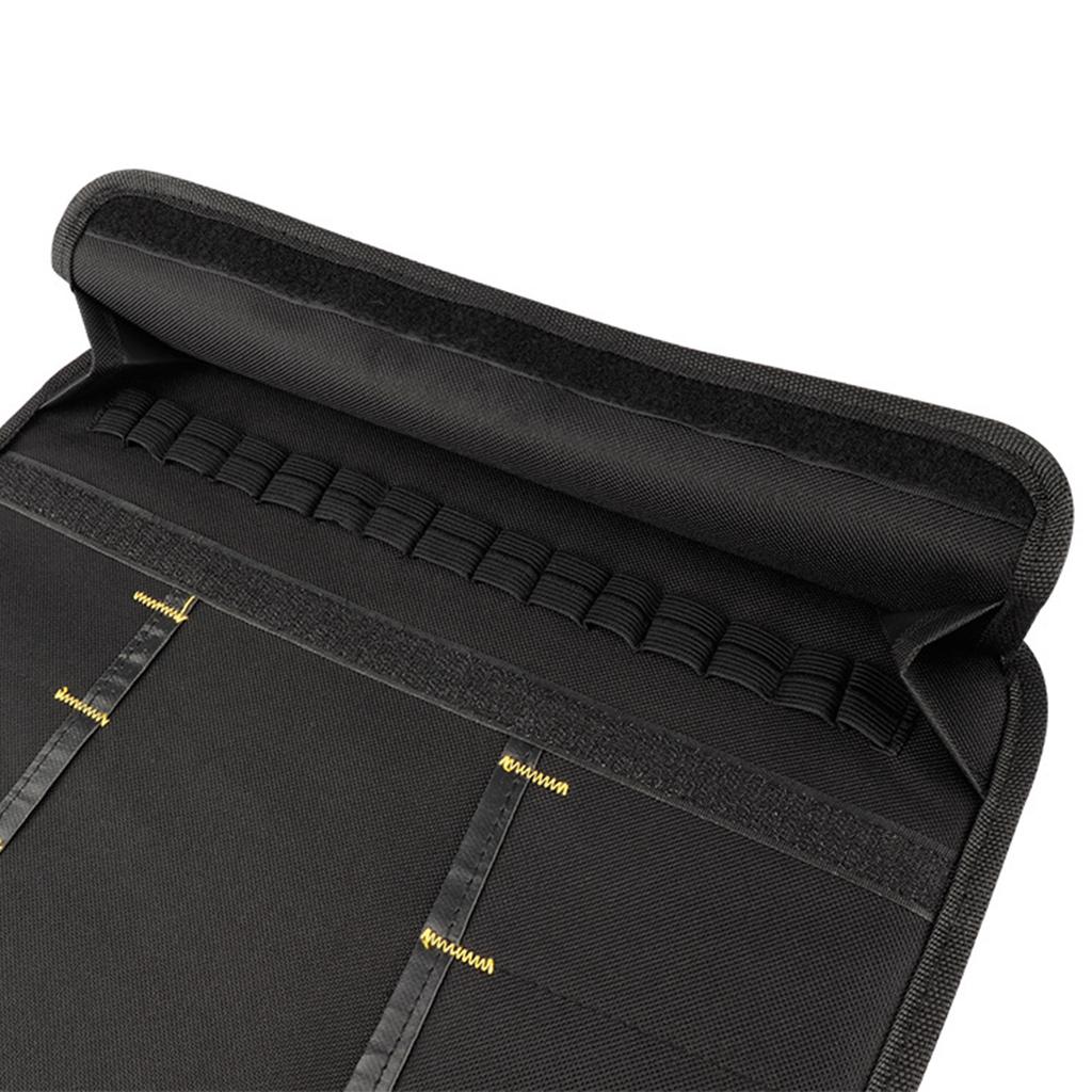 Chef Tool Roll Bag Oxford Cloth Portable Fork Tool Case Holder Pouch with Handle for Culinary Traveling Black