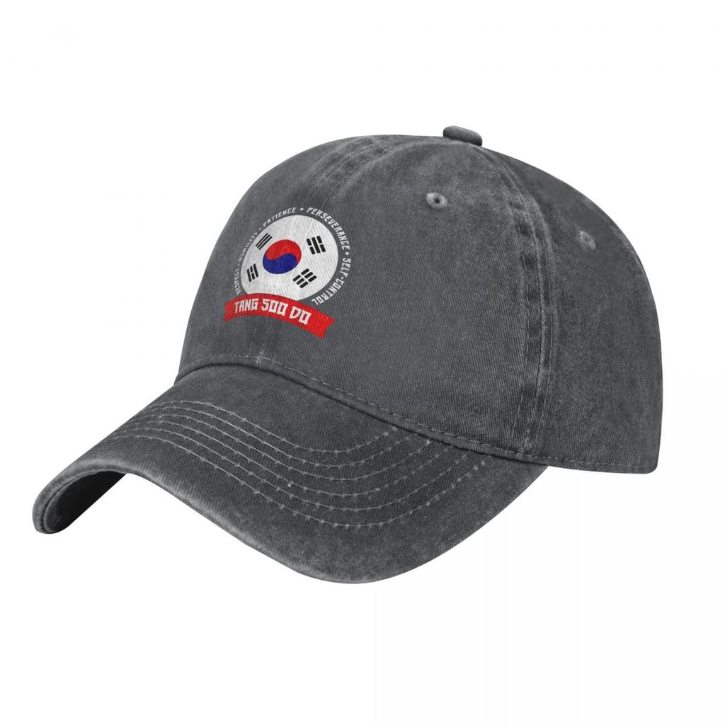 Arti Marziali Coreane Tang Soo Do Bandiera della Corea del Sud Principi Motivazionali Cappellino in Denim Cappello Estivo Leggero Cappellino da Baseball