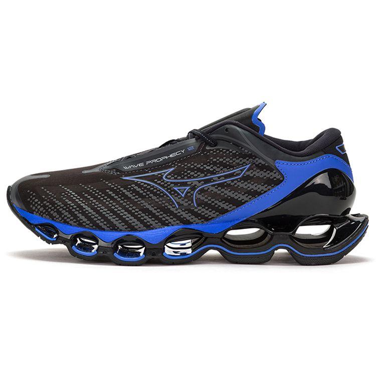 Mizuno Wave Prophecy 12S Unisex Low Top Black-Blue-Grey Running Shoes Comfort Sport Cushioned Slip-resistant Wear-resistant & Breathable J1GC230006 40