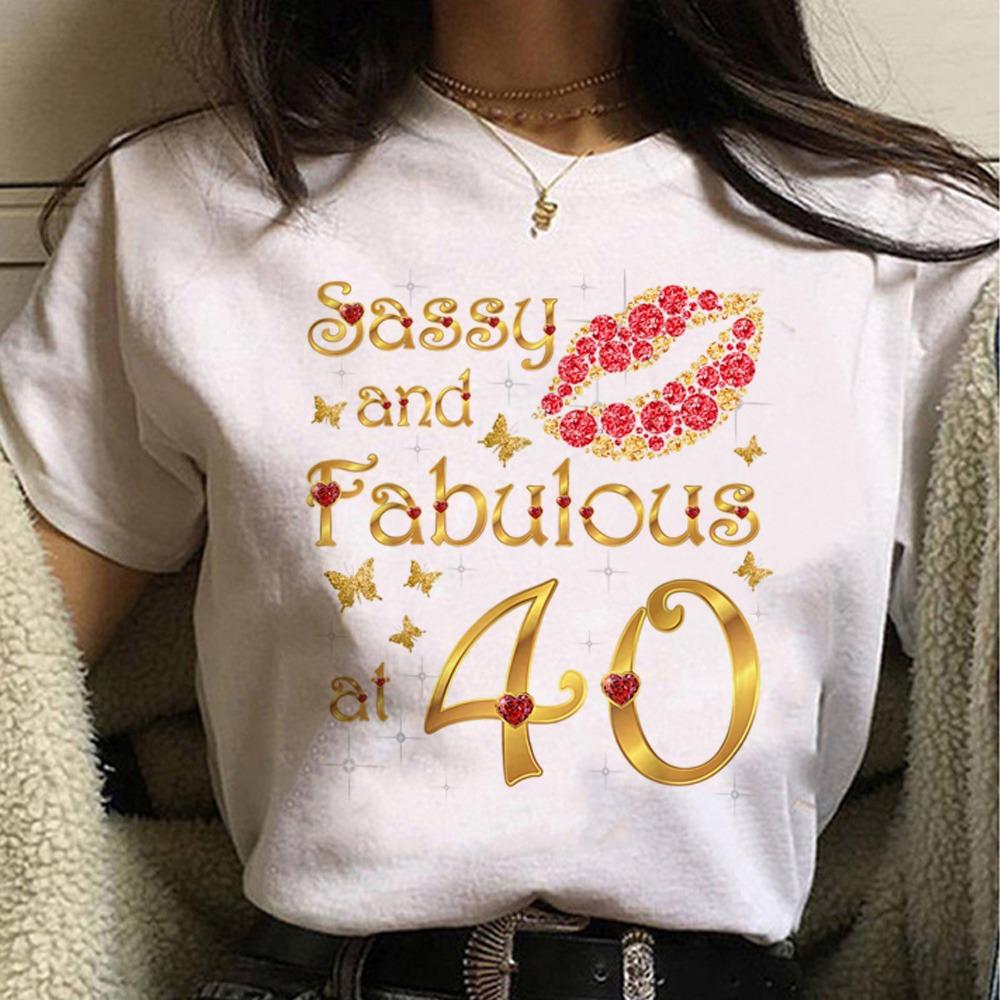 Birthday T Shirt Women Japanese Tee Female Graphic Comic Clothing Summer Sleeved Tops