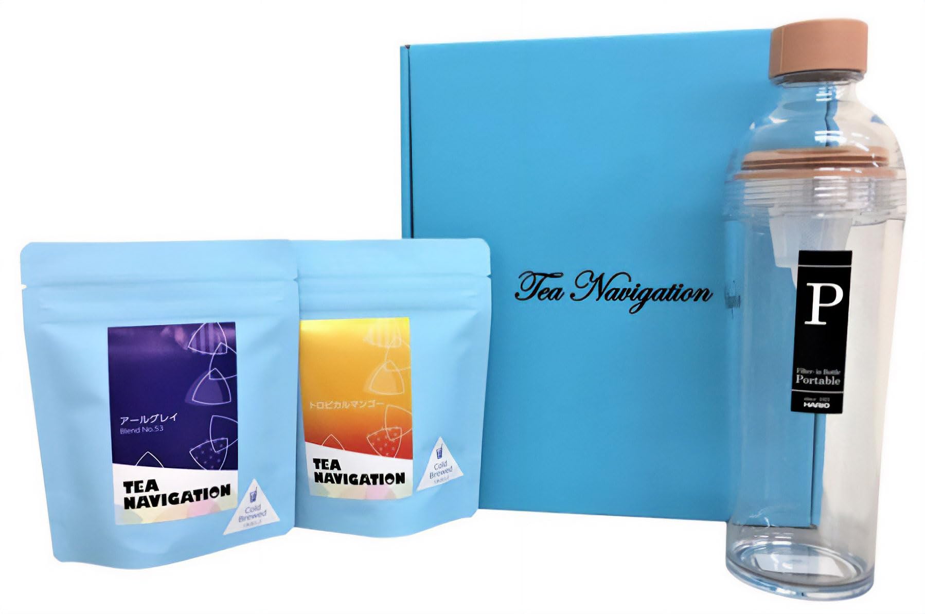 

TEA NAVIGATION Подарочный набор для чая Холодный заварной чай со льдом [HARIO] Подарочная упаковка Фильтр-в-бутылке Портативный дымчато-розовый 400 мл Набор из 2 видов