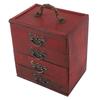 Jewelry Box Chinese Vintage Case 4 Drawer Wood Oriental Compact Ample Capacity Versatile Storage