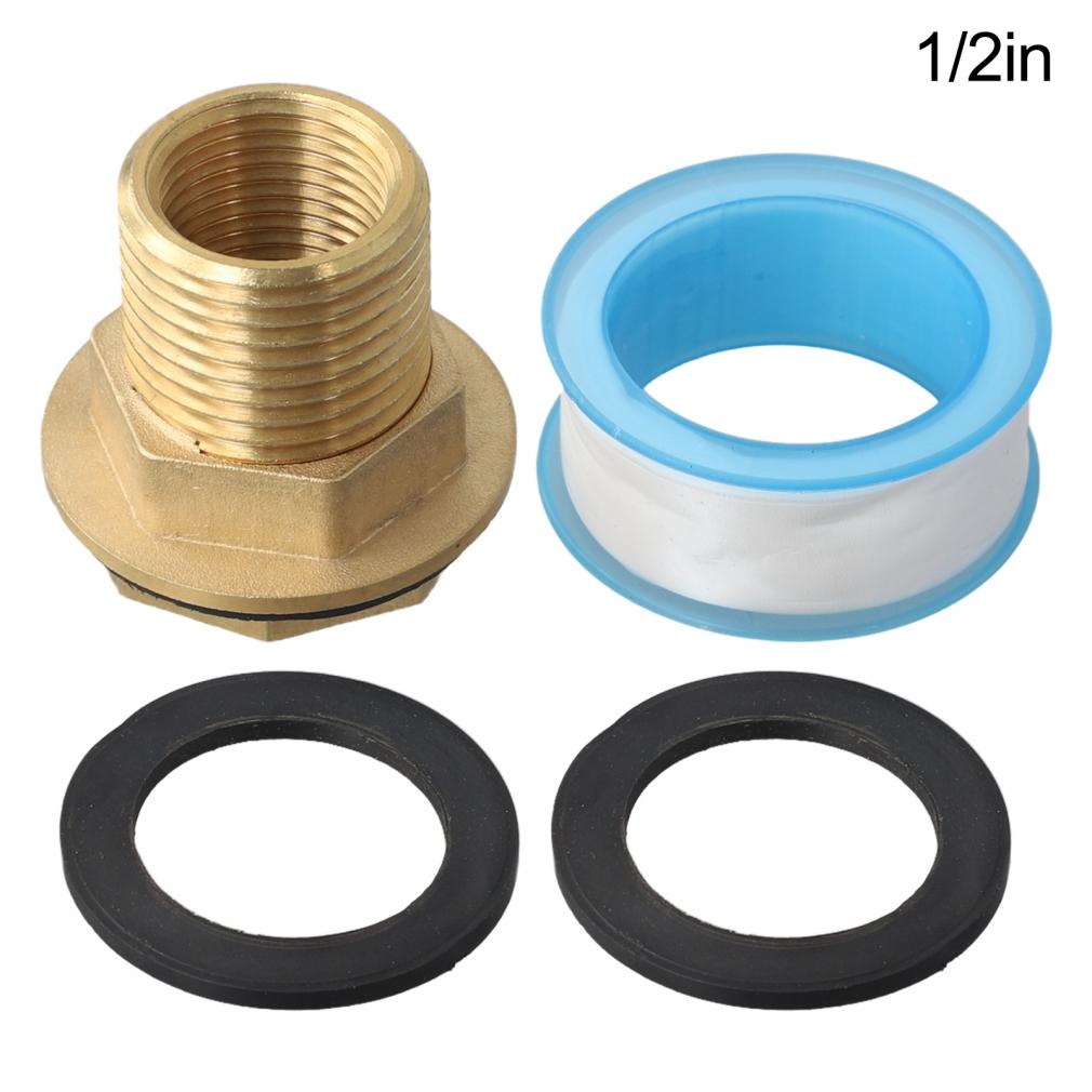 Brass Water Tank Connector Set 12in Female 34in GHT Male with Gasket