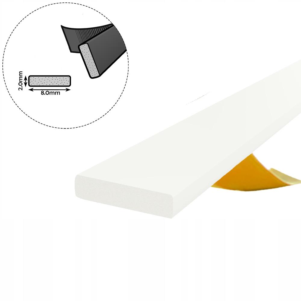 Self-adhesive door window seal I 8X2 mm WHITE