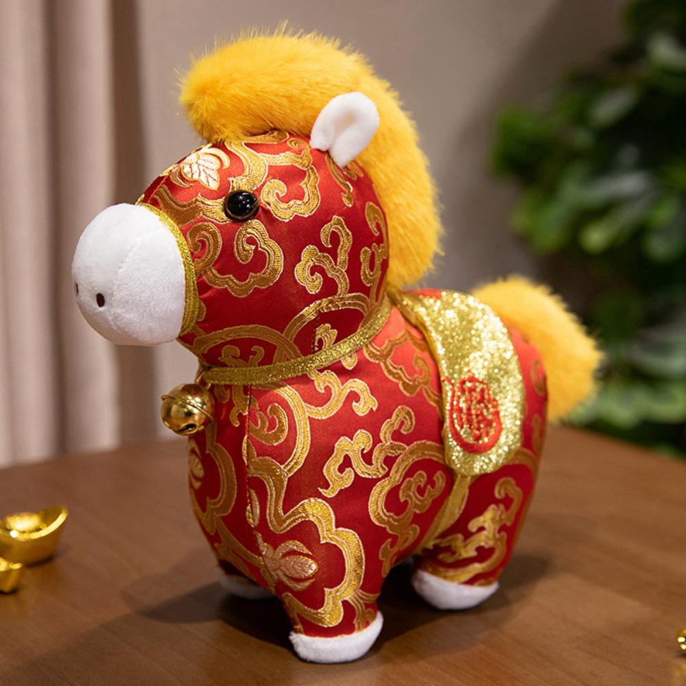 Colorful Horse Plush Doll Creative Cartoon Steed Doll Chinese New Year Gift Home Decoration