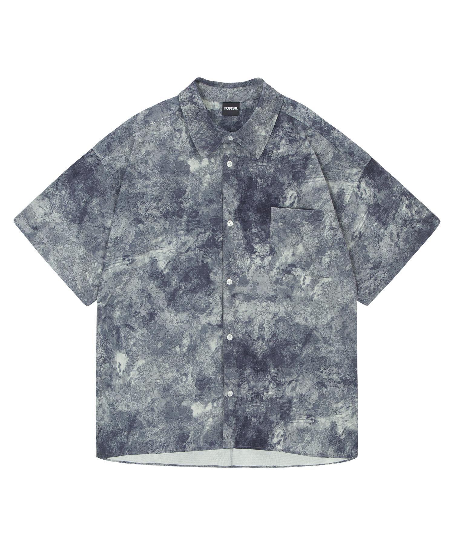 Tonsle Tie-Dye Airhole Short Sleeve Shirt Navy Navy/Free