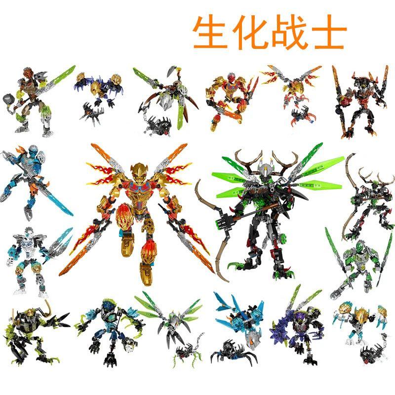 Nuovo Robot Mecha Combinabile Soldato Scheletrico Blocchi da Costruzione Guerriero Biochimico Maschera Dorata Giocattolo Ragazzo Regalo per le Feste dei Bambini