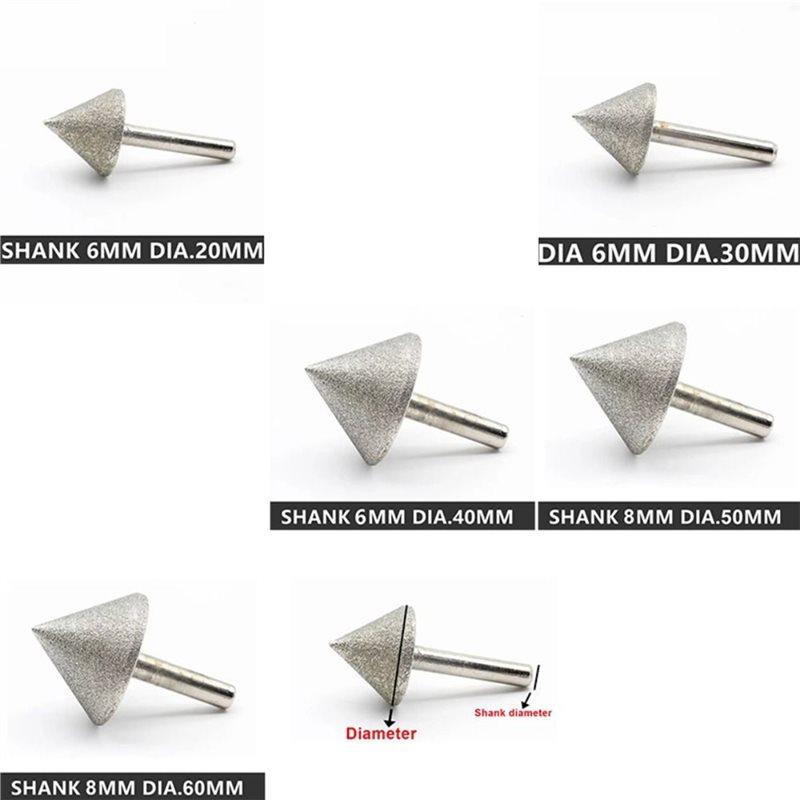 AS60-Diamond Grinding Head 20-60Mm 90 Degree Wear Resistant Chamfering Cone Abrasive Tool Drilling Head Bit