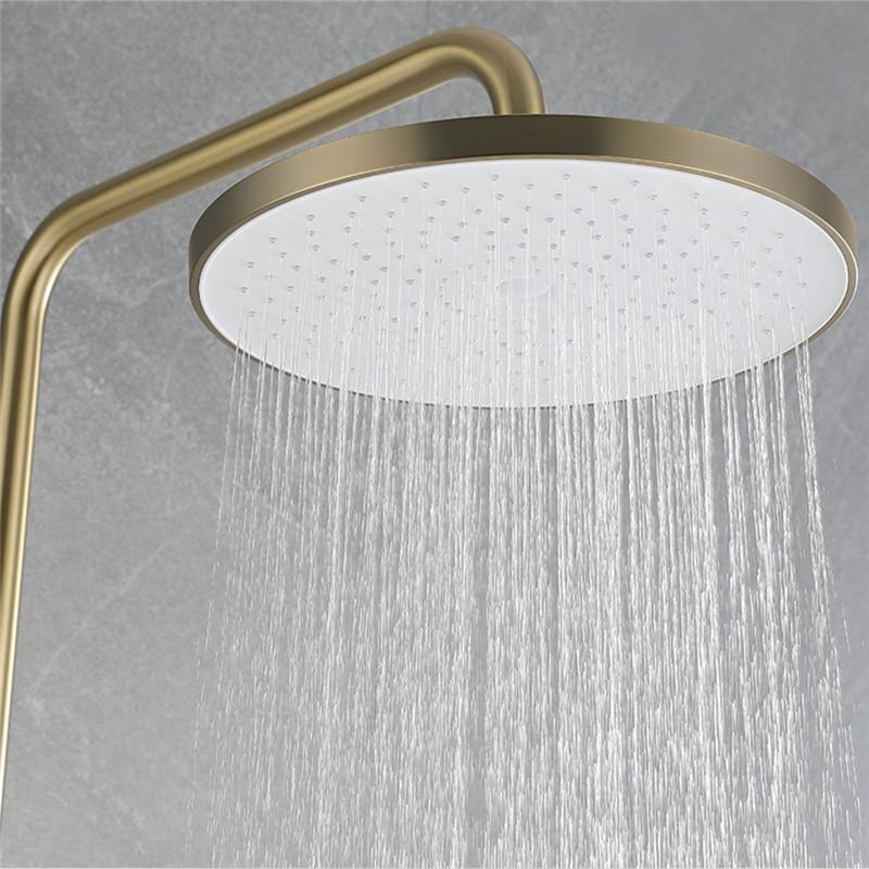 Tuqiu Brushed Gold Bathroom Shower Faucet Set  Bathroom Rainfall Shower Mixer Tap SUS304 Bathroom Shower Faucet Set