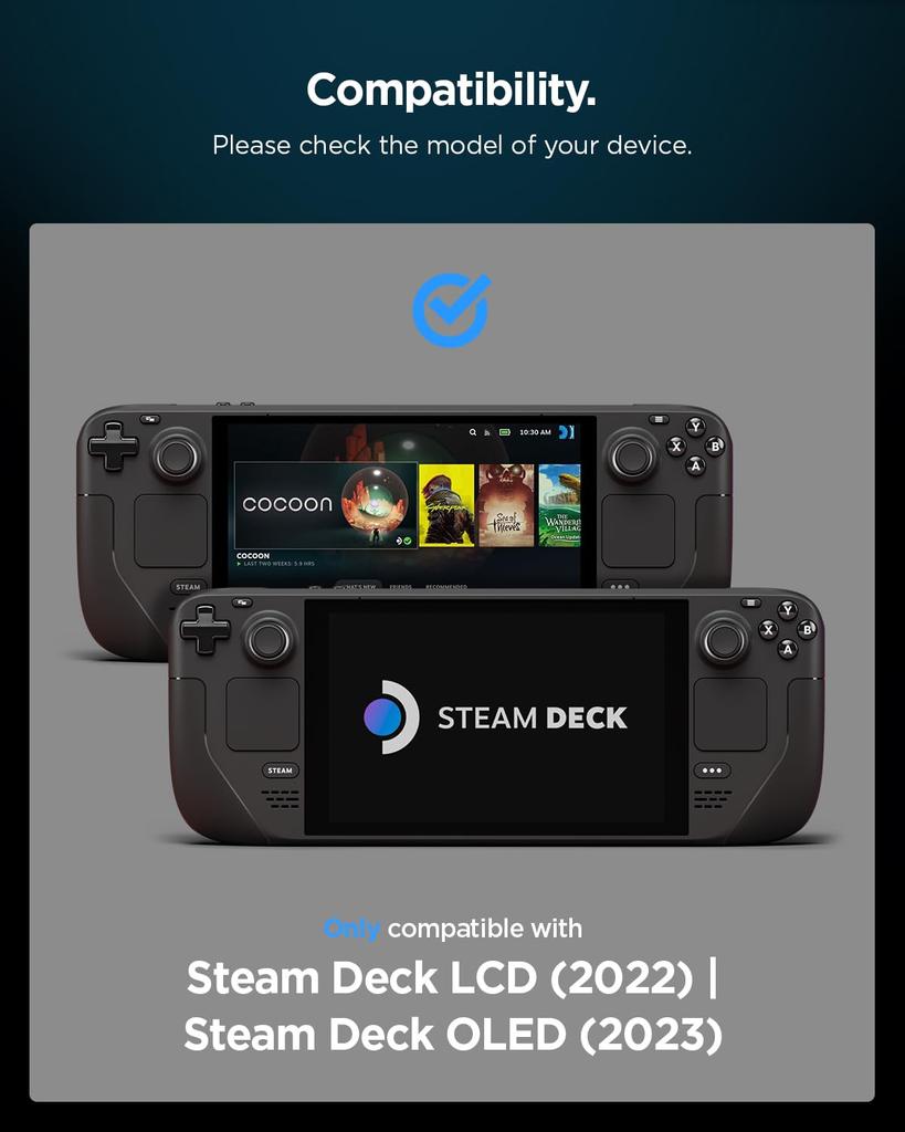 Spigen Steam Deck Case with Stand for Steam Deck LCD (2022) / Steam Deck OLED (2023), Shock Absorption, Shock Resistant, ACS06040 (Black)