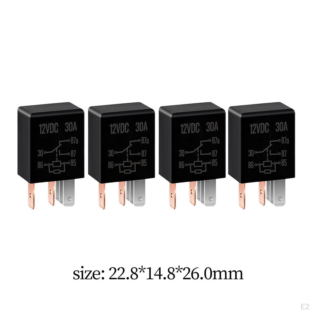 4 Stück Kfz-Relais 5-polig 12V 30A für elektrische Wasserpumpenmotor