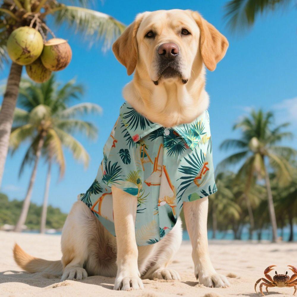 Pet Supplies Soft Pet Summer T-Shirt Breathable Comfortable Dog Hawaiian Style Clothes Fashion Lightweight Dog Vest Beach Travel