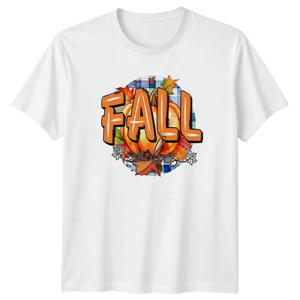 Fall Vibes TShirt Pumpkin Autumn Thanksgiving Gift For Him And Her S