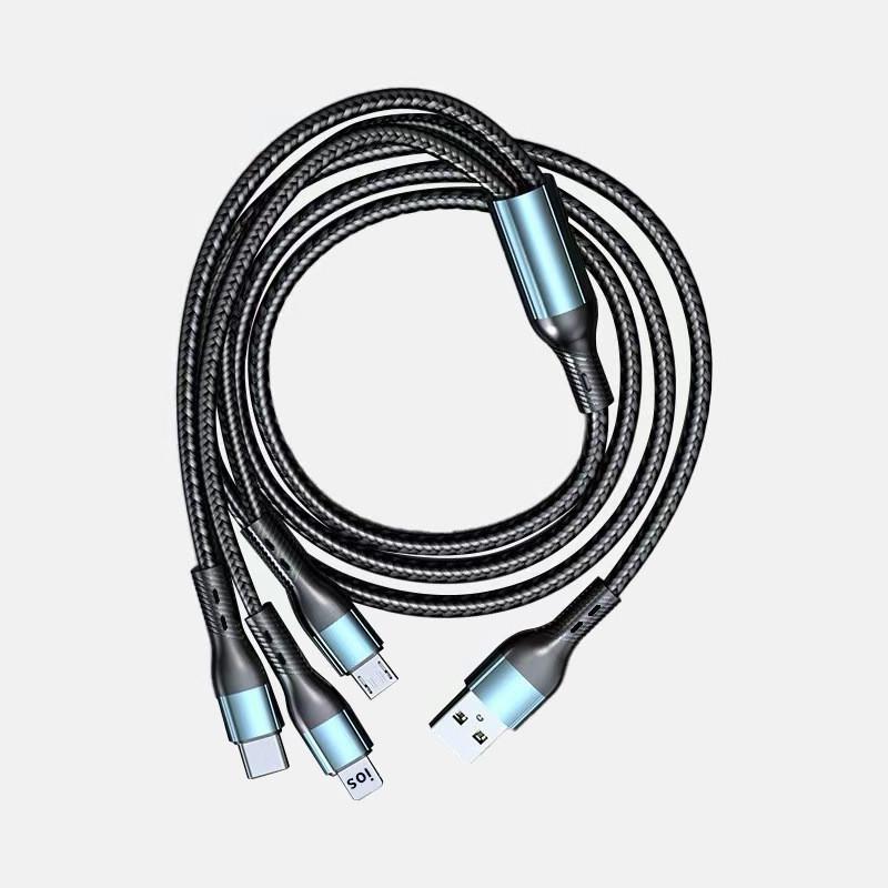 120W Braided Three-in-One Type-C Super Fast Charging Cable for Huawei