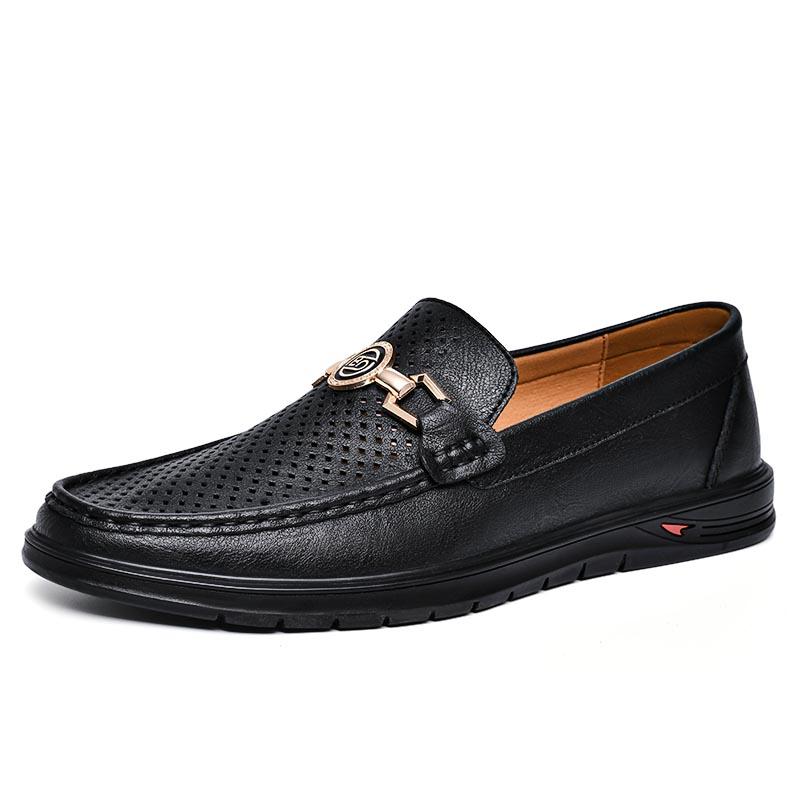 Genuine Leather Men Shoes Simple Casual Formal Mens Loafers Comfy Moccasins Breathable Slip On Male Boat Shoes Driving Footwear