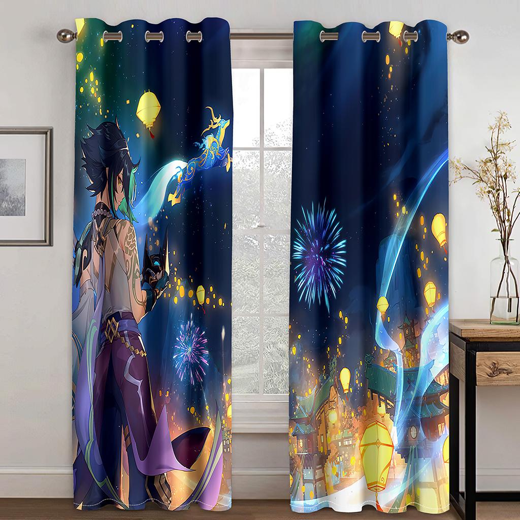 

Любимые детские мультяшные аниме-игры персонажи шторы 2 панели гостиная спальня балкон кабинет детская комната декор шторы 50W130H(CM)X2PCS&HooK