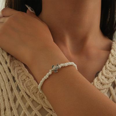 Cavigliere, Tartaruga Personalizzata Fatta a Mano con Perline di Riso, Cavigliere da Spiaggia da Donna, Accessori per Piedi
