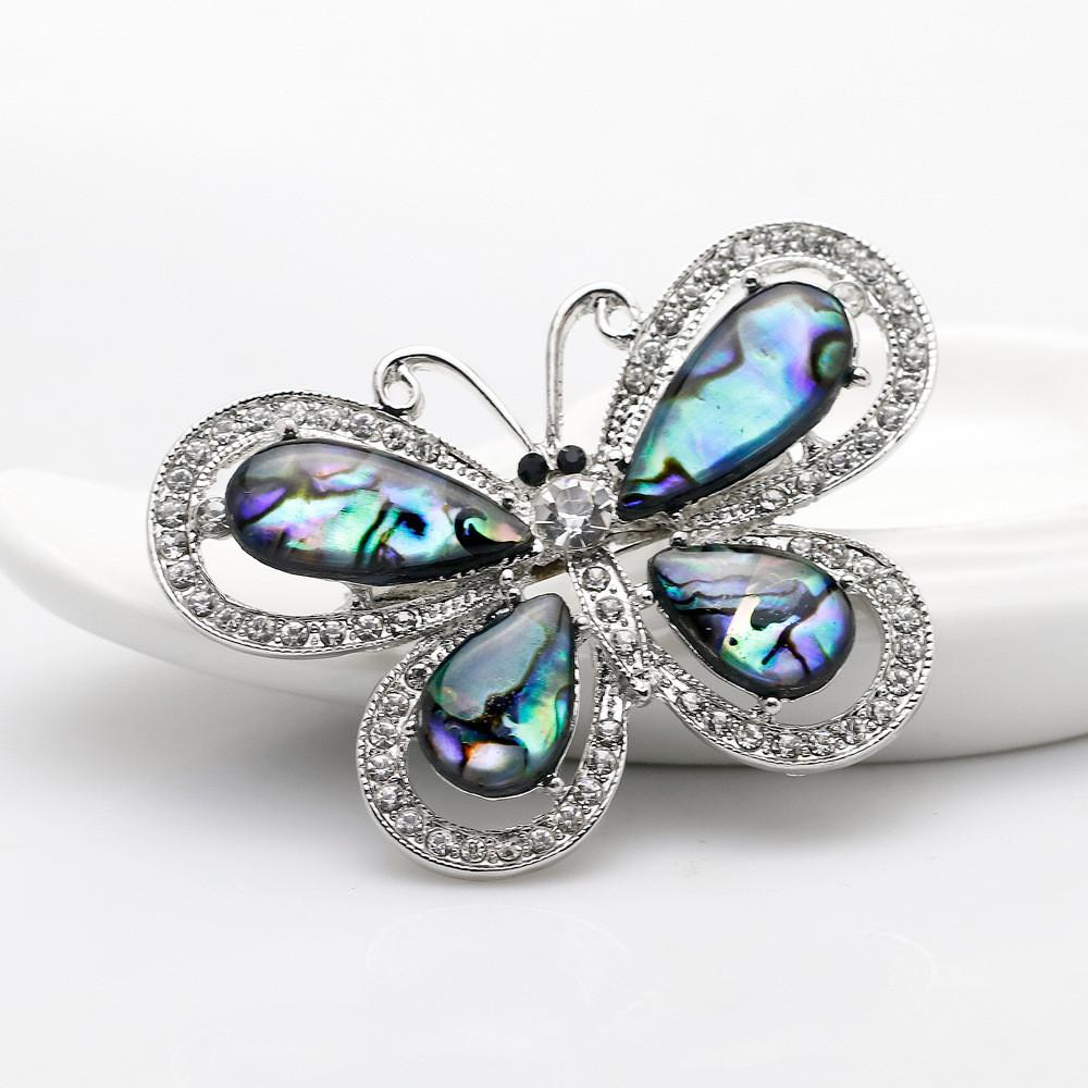 Fashion Butterfly Brooch With Natural Abalone Shell For Women Gift And Casual Wear