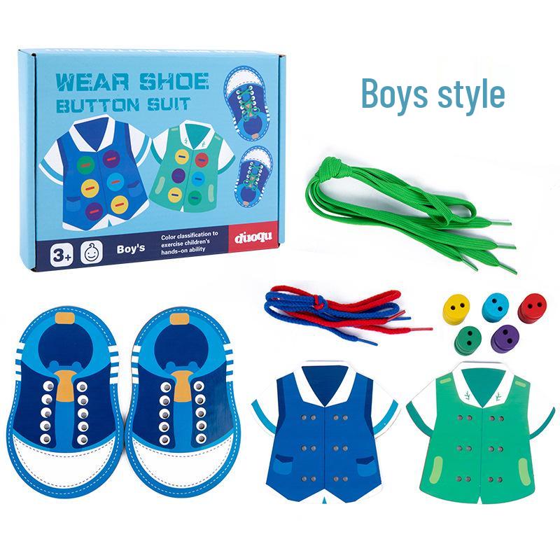 Wooden Caterpillar Apple Lacing Toy: Early Education Game for Children