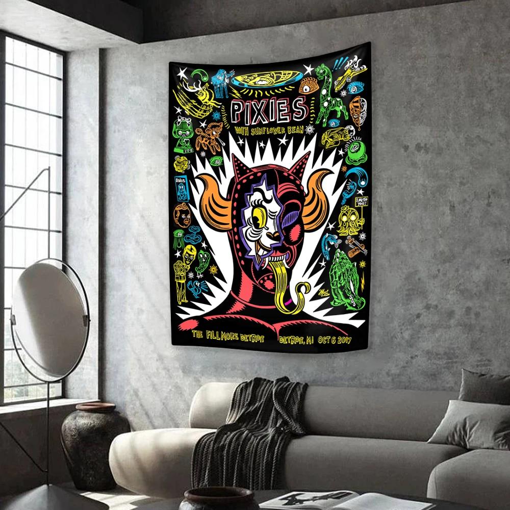 Alternative Rock Band Tapestry Pixies Home Decoration Large Fabric Wall Hanging Dormitory Party Background Concert Decor