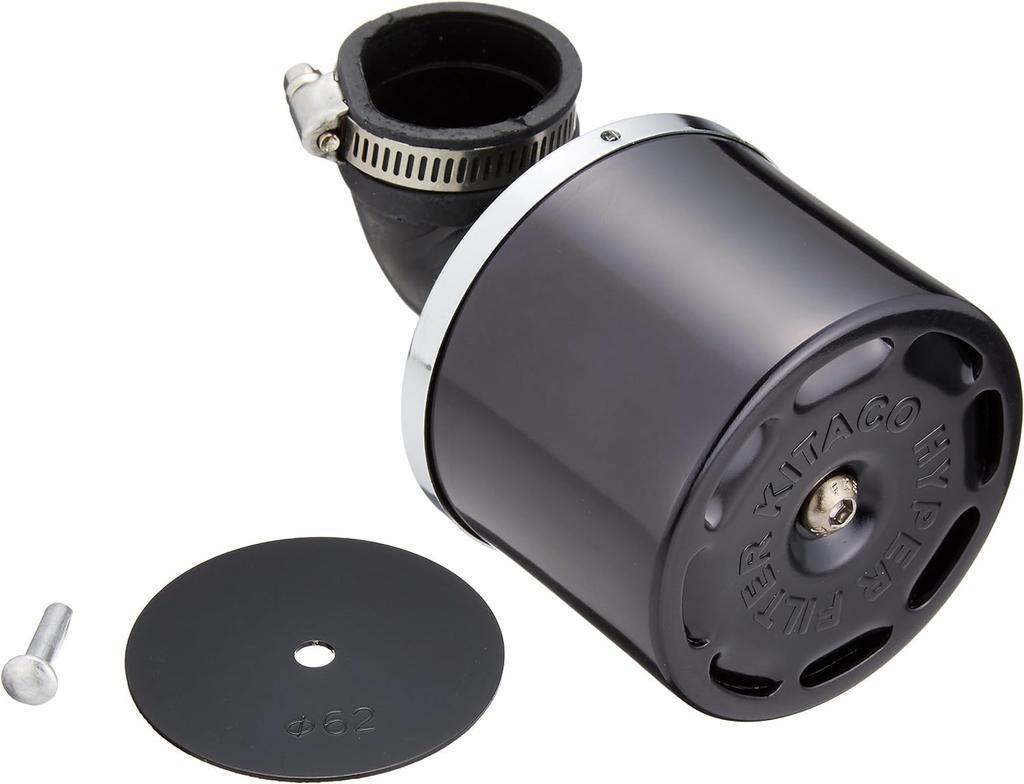 KITACO Hyper Filter Black Universal with genuine (90° Elbow/35) Anodized, (Compatible carburetor) 515-7000210