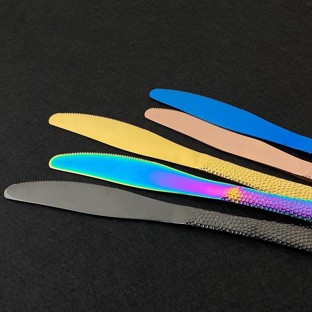 40ks/sada Nová luxusní sada zlatých příborů Zrcadlo Sada příborů Nerezové příbory Nůž Vidlička Lžíce Čajová lžička Na doma