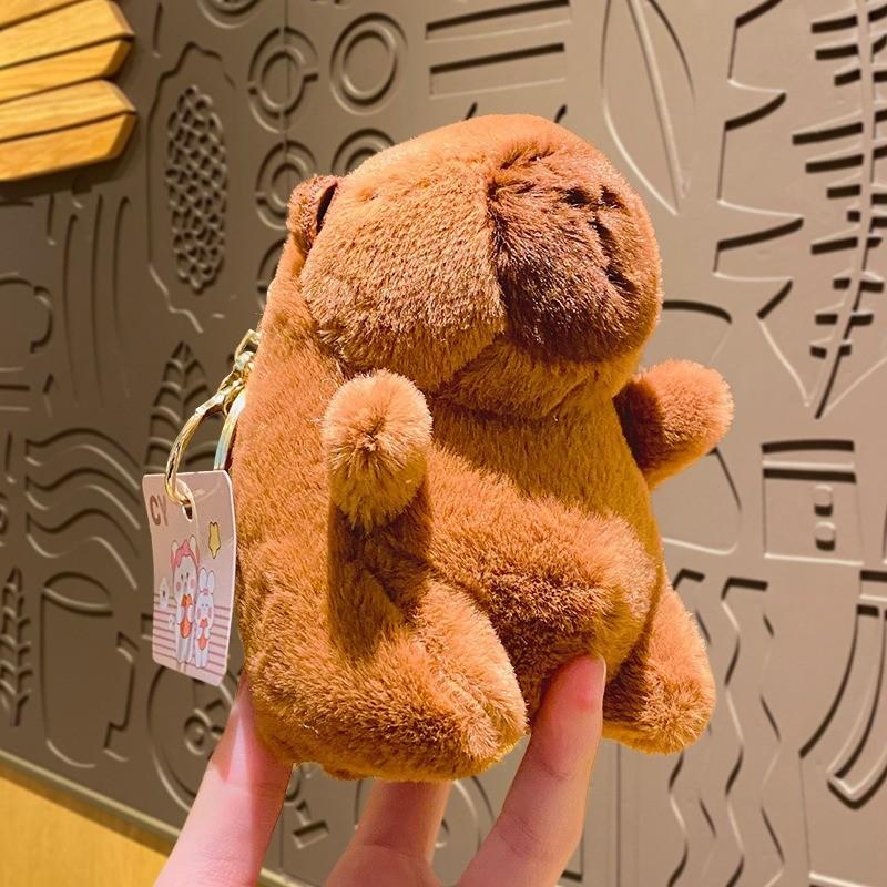 Adorable Plush Capybara Keychain Cute Cartoon Couple Car Key Accessory Gift