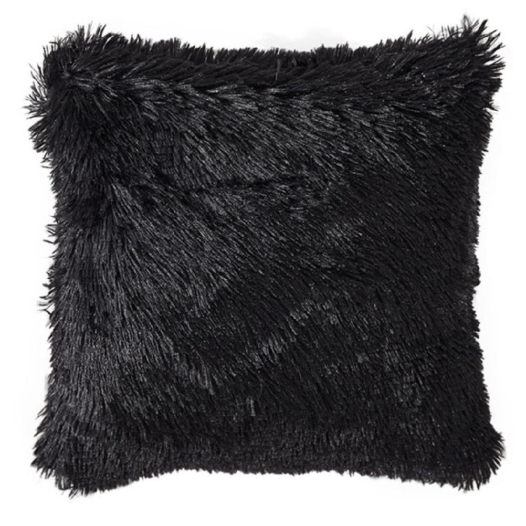 Long Plush Pillow Case Machine Washable Faux Furs Fabric Square Cushion Cover with Zippers Seasonal Home Decors
