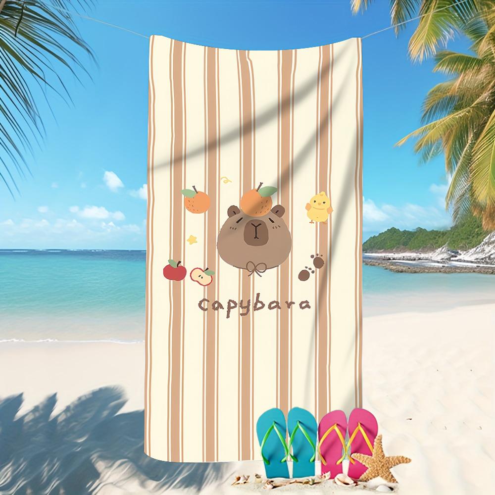 Capybara-Printed Beach Towels: Fun and Stylish for Your Beach Adventures! Sofa Cushion Cover, Room Home Decorationortable