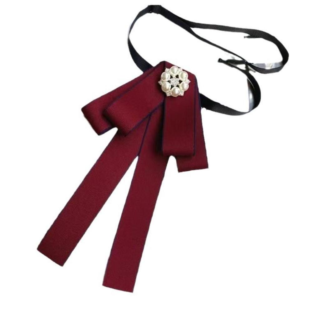 New Fashion Collar Solid Women Ribbon Bow College Bowtie Shirt Dress Neckline Decoration Necktie Elegant Jewelry Collar