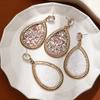Creative Retro Colored Diamond Earrings For Women'S High-End Water Drop Earrings, Fashionable Exaggerated Ear Accessories