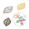 100Pcs Leaf Bezel Hollow Bronze Gold Silver Charms Pendant UV Resin Crafts Blank
