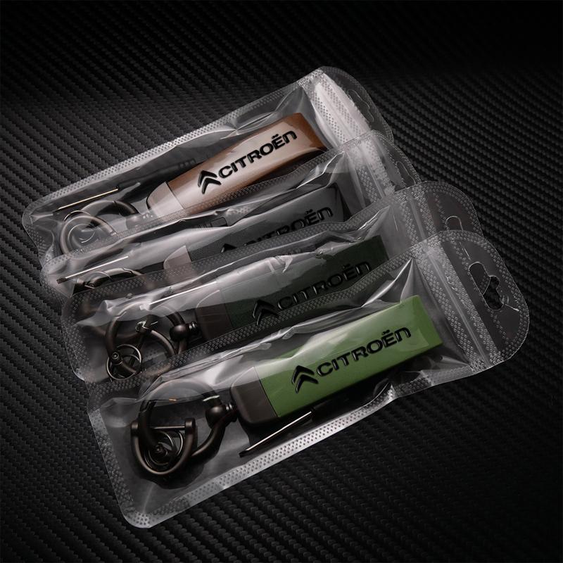 3D Car Badge Leather Keychain Auto Keyring Accessories For Citroen Celysee C6 C3 C5 C1 C2 C4 Aircross Picasso Cactus Berlingo