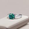 Hui Zhiyi S925 Silver Ice Flower Cut Ring with Paraiba Tourmaline and 2-Carat High Carbon Diamond