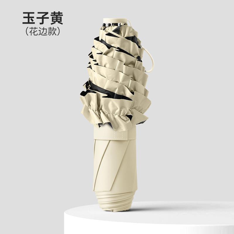 Ultra Light Umbrella Lightweight Feather Umbrella Vinyl Sunscreen Sunshade Folding Girls Portable Pencil Umbrella Gift Print Advertising Umbrella