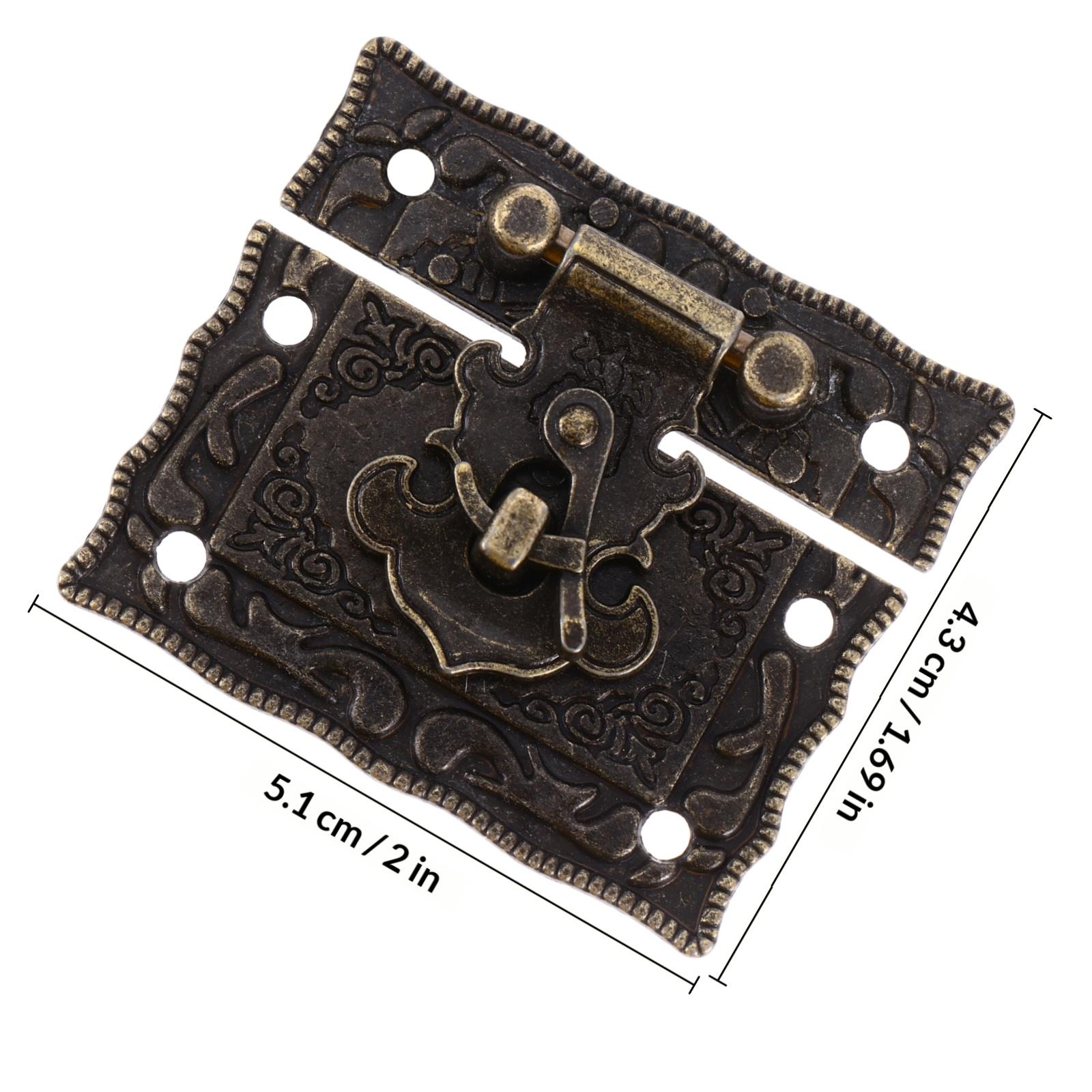

4Pcs Alloy Square Buckles Retro Bronze for Jewelry Box Case Latch Vintage Wooden Cabinet Wine Drawer Hasps Sturdy Zinc темно-коричневого