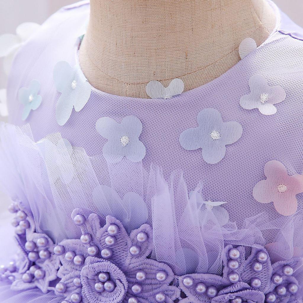 Flower Girl Baby Wedding Dress Fairy Petals Children's Clothing Girl Party Dress Kids Clothes Fancy Teenage Girl Gown 0 1 2 3 Years